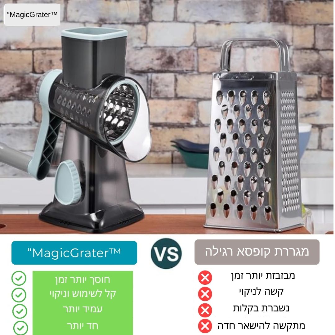‎MagicGrater™‎ – פומפיית הפלא המקורית לחיתוך גבינה וירקות